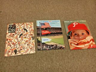 1966,  67,  68 Philadelphia Phillies Baseball Yearbooks Vgex -