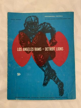 1959 La Rams Vs Detroit Lions Nfl Football Program - University Of Colorado