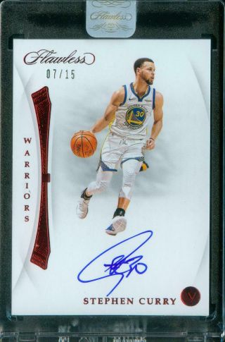 7/15 Stephen Curry 2018 - 19 Flawless Vs.  Signatures Left Ruby Auto Autograph