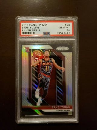 Psa 10 2018 Panini Prizm Silver Refractor Trae Young Rookie Rc Gem Hawks