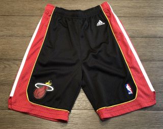 Adidas Youth Size Large Nba Miami Heat Swingman Stitched Basketball Shorts