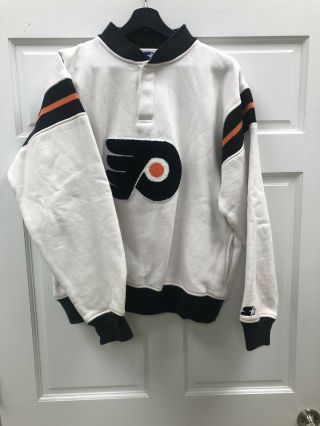 Vintage Starter Nhl Philadelphia Flyers Hockey Crewneck Sweatshirt Size L