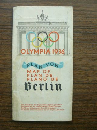 Summer Olympic Games Berlin 1936 City And Sports Map For Visitors Scarce