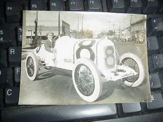 Vintage Race Car Photo 1920s Stutz Car 8 Trofy Car White Tires