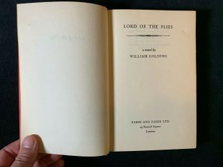 William Golding Lord Of The Flies Faber & Faber 1954 1st/3rd Impression
