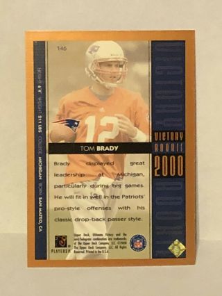 Tom Brady 2000 Upper Deck Ultimate Victory Parallel 146 Rare Patriots RC Rookie 2