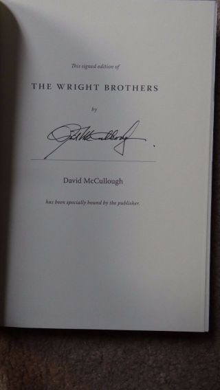 THE WRIGHT BROTHERS - - SIGNED by DAVID McCULLOUGH - - 1ST - - HARDCOVER (SPECIAL BOUND) 2