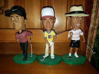3 Different Tiger Woods Bobbin Heads/bobble Heads/nodders/mint 2002 No Boxes