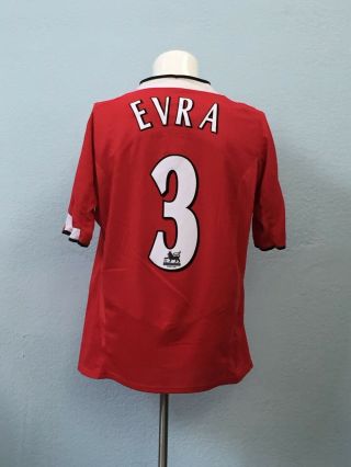 Evra 3.  Manchester United Home Football Shirt 2004 - 2006.  Size: Erased.  Nike