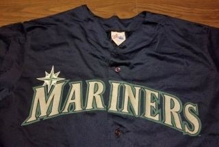 Majestic Seattle Mariners Ken Griffey Jr Baseball Jersey Extra Large XL 2