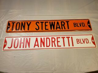 Nascar Driver Tony Stewart And John Andretti Mancave Signs