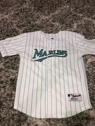Vintage Florida Marlins Russell Authentic Youth 14 - 16 Jersey Pinstripe