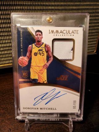 Donovan Mitchell 2017 18 Panini Immaculate Rookie Patch Auto Rc /99