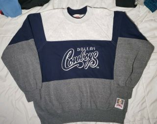 Vtg Nfl Dallas Cowboys 90s Nutmeg Crew Neck Sweatshirt Men L Rowdy Usa Embroider