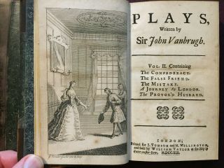 1719 Plays By Sir John Vanbrugh In 2 Volumes - 5 Leaves Of Plate