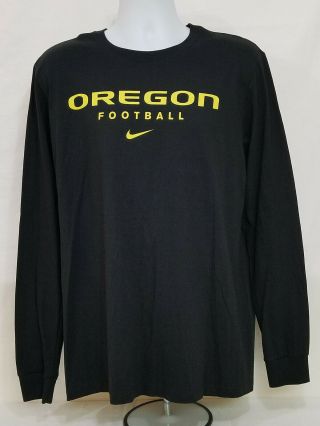 Oregon Ducks Football Team Issued Nike Regular Fit Long Sleeve Shirt Men 