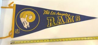 1960s Vintage Los Angeles Rams Nfl Football Pennant 12 " X 30 "