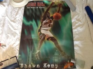 Shawn Kemp Nba Official Licensed 1995 Poster " Reign Man 2 " The Wrath Of Shawn