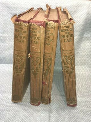 The Book Of The Motor Car Vols 1 - 4 Rankin Kennedy Circa 1915 C/w Dust Jackets