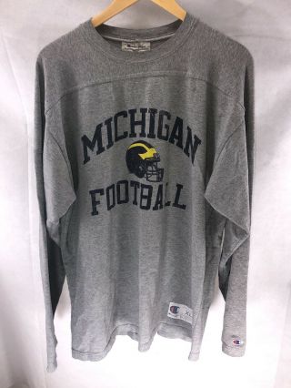 Vintage Michigan State University Football Long Sleeve Champion Shirt Size Xl