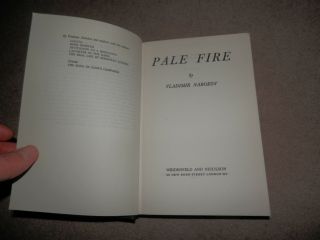 Vladimir Nabokov Pale Fire 1st edition 1st print Weidenfeld 1962 Hardback 3