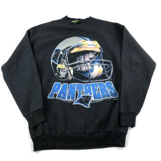 Vintage 90s Carolina Panthers Helmet Crewneck Sweatshirt Adult Large Nfl