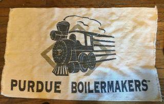 Purdue Boilermakers Train Logo 22x44 Wall Hanging Rug Vintage Alumni Pete