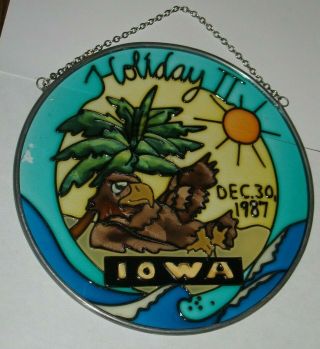 1987 Iowa Hawkeyes Football Holiday Bowl Herky The Hawk Radiance Art Suncatcher