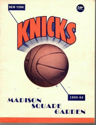 1965 - 66 Nba Basketball Program,  Boston Celtic @ York Knicks,  Unscored Vg