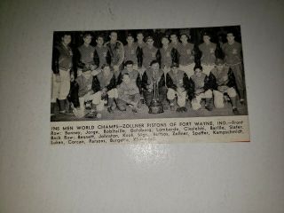 Zollner Pistons Fort Wayne Indiana 1945 Softball Team Picture Very Rare