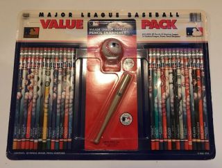 Nip 1994 Mlb Major League Baseball Value Pack Pencils,  Eraser,  Sharpener