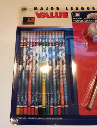 NIP 1994 MLB Major League Baseball value pack Pencils,  Eraser,  Sharpener 3