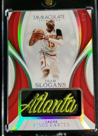Vince Carter Immaculate Team Slogans Gm Patch 5/5 Hawks Rare Hot