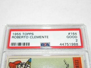 1955 Topps Roberto Clemente PSA 2 Good Graded October 2019 2