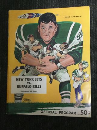 1965 York Jets Program - Vs Buffalo Bills - Afl - Football
