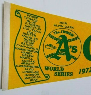 1972 - 73 World Series Champions Oakland A ' s Full Size Pennant 2