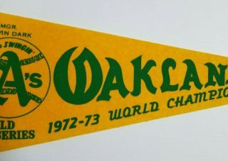 1972 - 73 World Series Champions Oakland A ' s Full Size Pennant 3