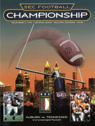 Tennessee Vols Vs Auburn Sec Championship College Football Game Program - 12 - 6 - 97