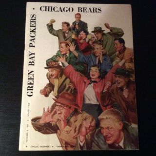 Green Bay Packers At Chicago Bears Official Program November 8,  1953