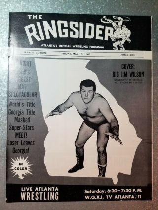Nwa Georgia Ringsider Wrestling Program 1968 Atlanta Mr Wrestling Thesz Walker