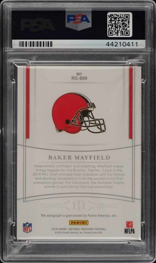 2018 National Treasures Holo Silver Baker Mayfield ROOKIE AUTO /10 PSA 10 (PWCC) 2