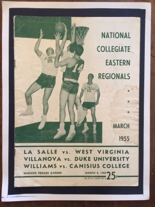 1955 Ncaa East Reg.  W.  Virginia - Lasalle Villa - Duke Basketball Program/gola/hundley