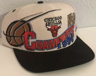 Vintage 1996 Chicago Bulls Nba Champions Stitched Snapback Cap Hat Logo Athletic
