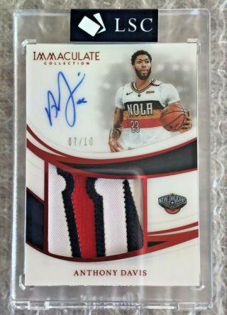 Anthony Davis 2018 - 19 Immaculate Basketball Red Premium Patch Acetate Auto /10