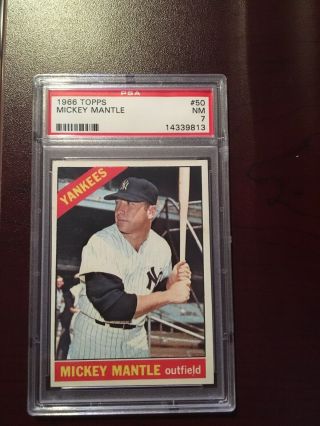 1966 Topps Mickey Mantle York Yankees 50 Psa 7 Near