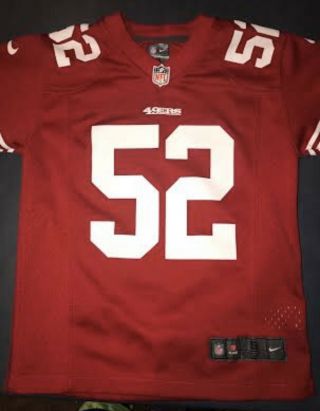 Nike Sf 49ers Patrick Willis 52 Jersey Youth Small On Field Team Edition Red