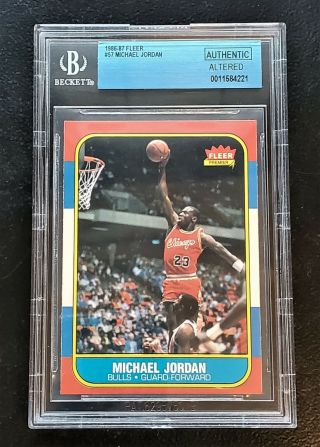 1986 - 87 Fleer 57 Michael Jordan Rc Bgs Authentic Altered