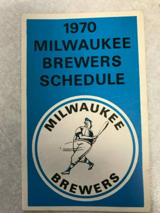 1970 Milwaukee Brewers Pocket Schedule Sked West Allis Bank