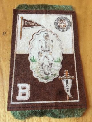 Vintage 1910 Brown University Bears Football Team Felt Rug Murad Tobacco Premium