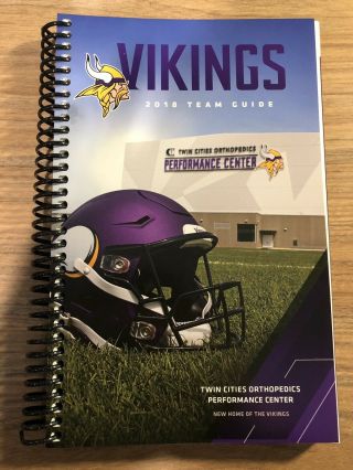 2018 Minnesota Vikings Media Guide Tough To Find Spiral